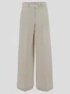 Ballantyne Wide Leg Linen Trousers In Telastretchargento