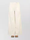 Ballantyne Wide-leg Trousers With Belt Loops And Pockets In White