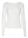 Ballantyne Wide Neck Pullover In White