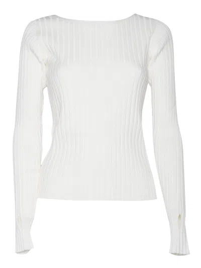 Ballantyne Wide Neck Pullover In White
