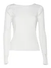 Ballantyne Wide Neck Pullover In White