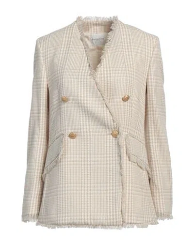 Ballantyne Woman Blazer Beige Size 6 Cotton, Wool, Elastane