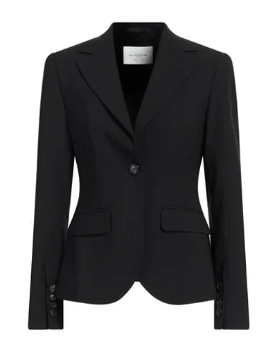 Ballantyne Woman Blazer Black Size 4 Polyester, Virgin Wool, Elastane