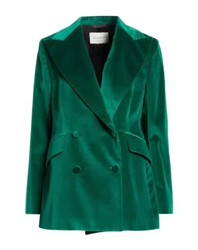 Ballantyne Woman Blazer Emerald Green Size 10 Cotton, Elastane