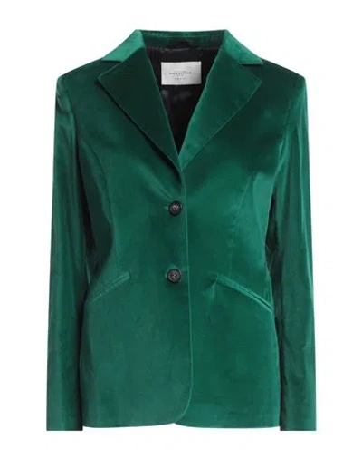 Ballantyne Woman Blazer Emerald Green Size 10 Cotton, Elastane