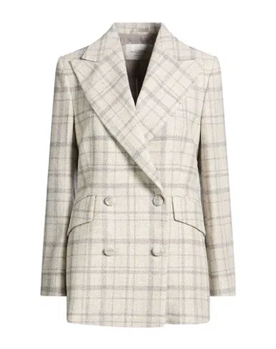 Ballantyne Woman Blazer Ivory Size 10 Wool, Cashmere In Gray