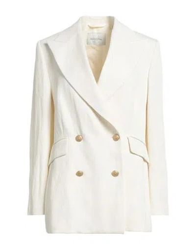 Ballantyne Woman Blazer Ivory Size 8 Silk, Linen In Neutral