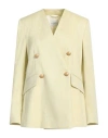 Ballantyne Woman Blazer Light Green Size 6 Linen, Cotton, Elastane In Green