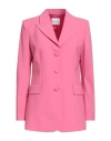 Ballantyne Woman Blazer Pink Size 4 Polyester, Virgin Wool, Elastane