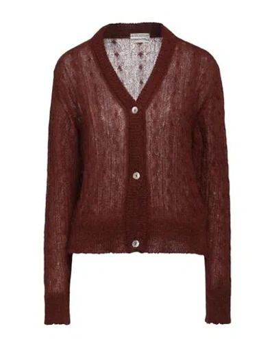 Ballantyne Woman Cardigan Brown Size 8 Alpaca Wool, Mohair Wool, Polyamide