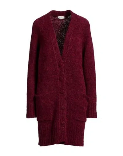 Ballantyne Woman Cardigan Burgundy Size 6 Acrylic, Alpaca Wool, Nylon, Merino Wool, Mohair Wool In Red