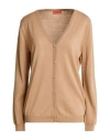 Ballantyne Woman Cardigan Camel Size 14 Wool In Brown