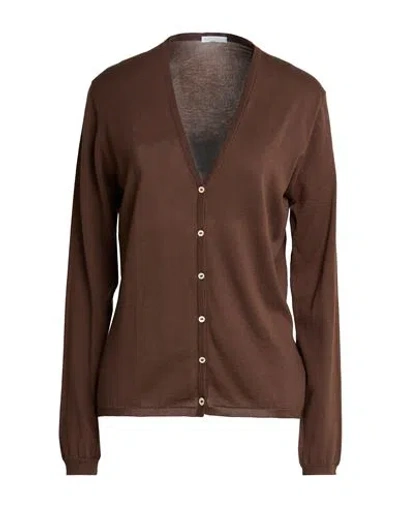 Ballantyne Woman Cardigan Chocolate Brown Size 2 Cotton