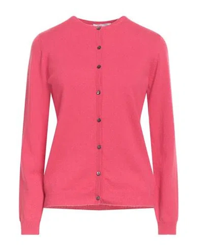 Ballantyne Woman Cardigan Fuchsia Size 6 Cashmere