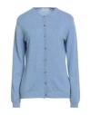 Ballantyne Woman Cardigan Light Blue Size 10 Cashmere