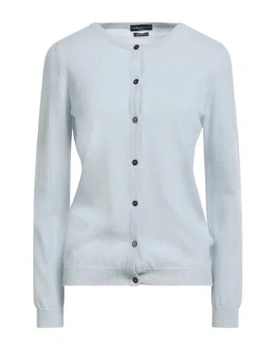Ballantyne Woman Cardigan Light Blue Size 8 Cashmere