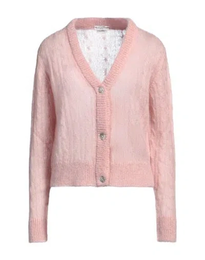 Ballantyne Woman Cardigan Pink Size 6 Alpaca Wool, Mohair Wool, Polyamide