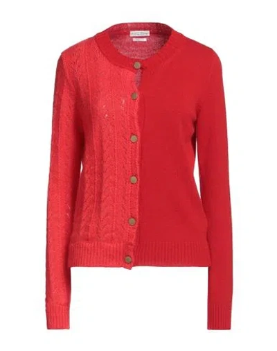 Ballantyne Woman Cardigan Red Size 6 Wool, Mohair Wool, Polyamide, Cashmere, Silk