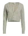 Ballantyne Woman Cardigan Sage Green Size 8 Wool, Alpaca Wool, Polyamide, Elastane