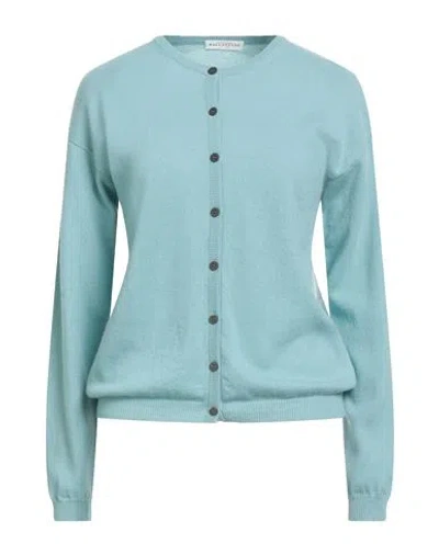 Ballantyne Woman Cardigan Slate Blue Size 10 Cashmere