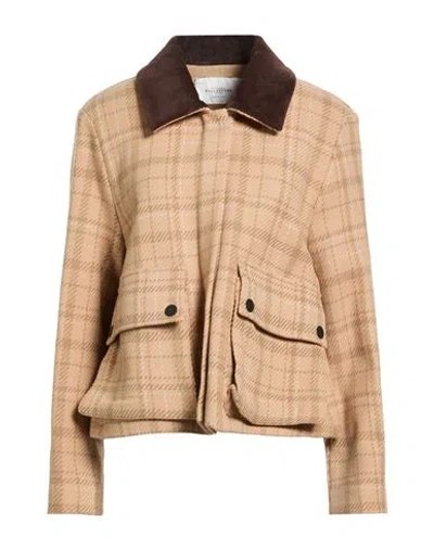 Ballantyne Woman Jacket Sand Size 10 Wool, Cashmere, Cotton In Brown