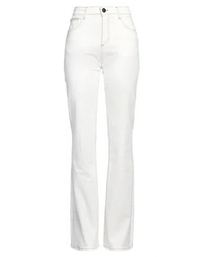 BALLANTYNE BALLANTYNE WOMAN JEANS WHITE SIZE 26 COTTON, ELASTANE