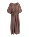 Ballantyne Woman Maxi Dress Chocolate Brown Size 10 Cotton In Brown