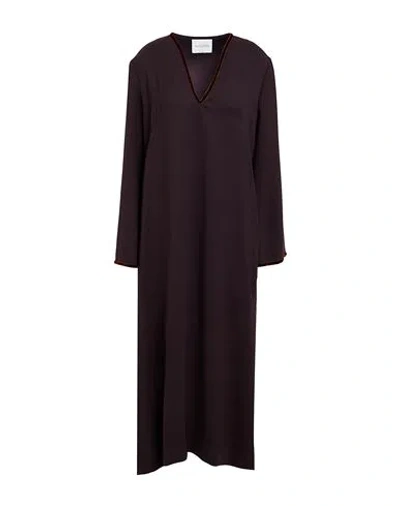Ballantyne Woman Maxi Dress Dark Brown Size 8 Polyester
