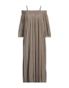 Ballantyne Woman Maxi Dress Khaki Size 2 Polyester, Viscose In Beige