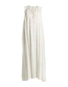 Ballantyne Woman Maxi Dress Light Grey Size 6 Linen In Neutral