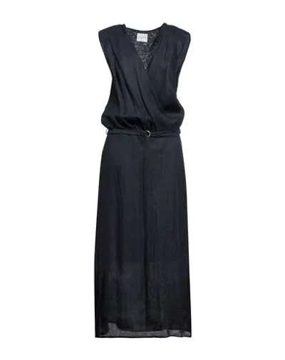 Ballantyne Woman Maxi Dress Midnight Blue Size 10 Linen