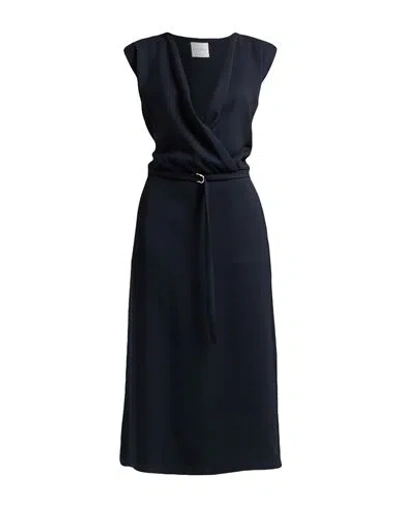 Ballantyne Woman Maxi Dress Midnight Blue Size 4 Polyester In Black