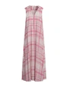 Ballantyne Woman Maxi Dress Pink Size 4 Linen, Viscose