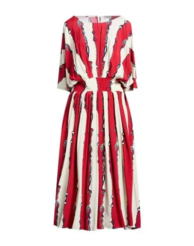 Ballantyne Woman Maxi Dress Red Size 8 Viscose In Multi