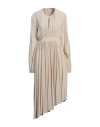Ballantyne Woman Midi Dress Beige Size 8 Acetate, Silk