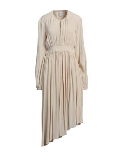 Ballantyne Woman Midi Dress Beige Size 8 Acetate, Silk