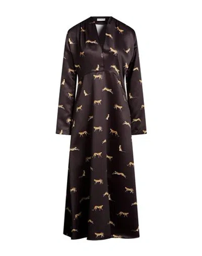 Ballantyne Woman Midi Dress Black Size 10 Viscose In Brown