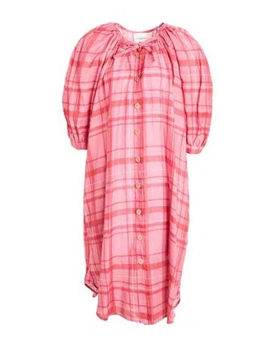 Ballantyne Woman Midi Dress Coral Size 10 Linen In Red