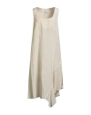 Ballantyne Woman Midi Dress Ivory Size 10 Silk, Cotton In White