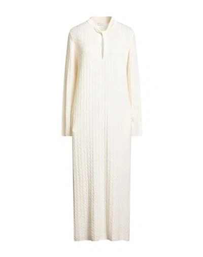 Ballantyne Woman Midi Dress Ivory Size 6 Wool, Cashmere