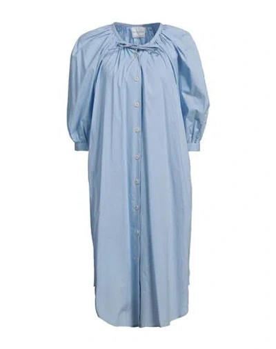 Ballantyne Woman Midi Dress Light Blue Size 10 Cotton