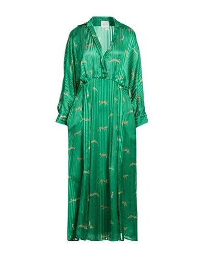Ballantyne Woman Midi Dress Light Green Size 10 Silk In Multi