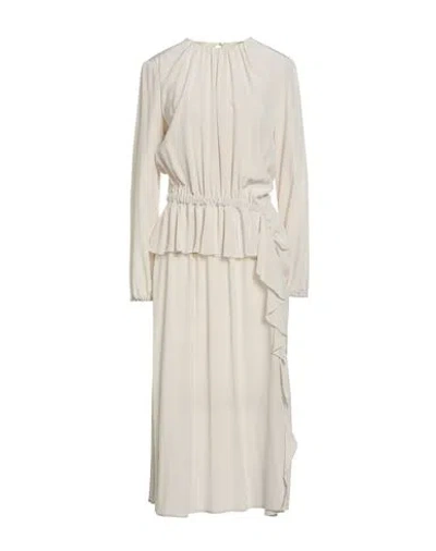 Ballantyne Woman Midi Dress Light Grey Size 6 Silk In Neutral