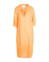 Ballantyne Woman Midi Dress Mandarin Size 4 Linen In Orange