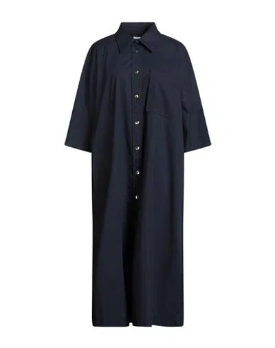 Ballantyne Woman Midi Dress Navy Size 12 Cotton In Blue