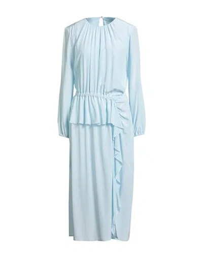 Ballantyne Woman Midi Dress Sky Blue Size 4 Silk