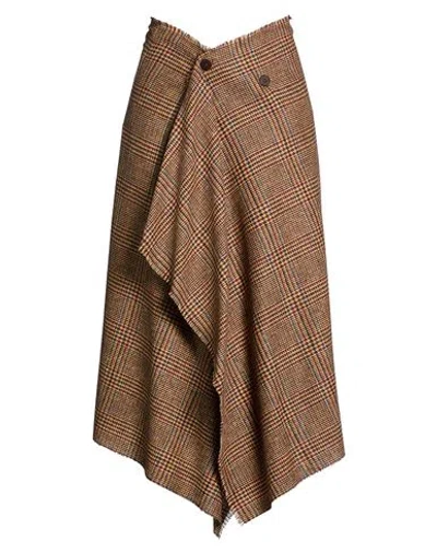 Ballantyne Woman Midi Skirt Camel Size 2 Virgin Wool In Beige