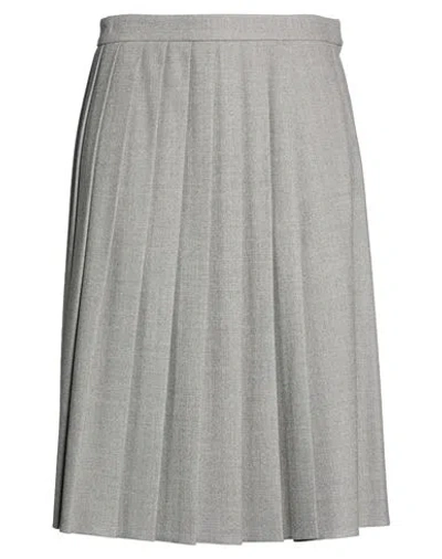 Ballantyne Woman Midi Skirt Grey Size 8 Virgin Wool, Elastane