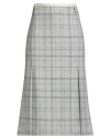 Ballantyne Woman Midi Skirt Light Grey Size 6 Wool, Cashmere
