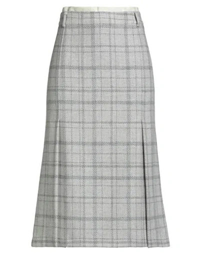 Ballantyne Woman Midi Skirt Light Grey Size 6 Wool, Cashmere